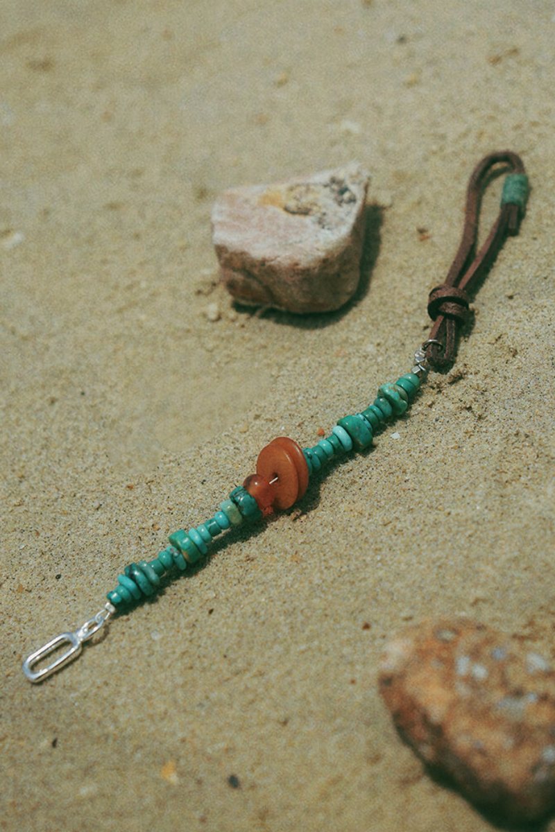 Oasi Turchese · Bracciale Intrecciato a Mano con Turchese, Corniola Gialla e Argento