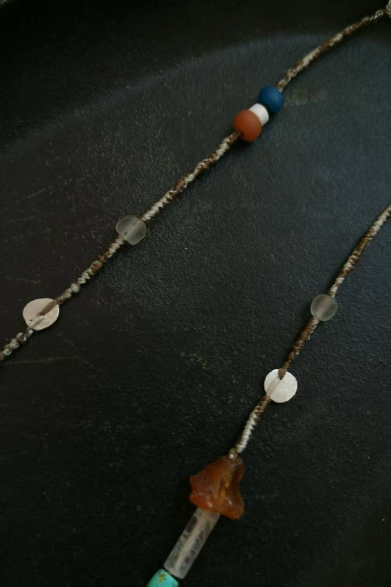 Collana Tibetana Artigianale con Ambra, Turchese e Osso di Yak