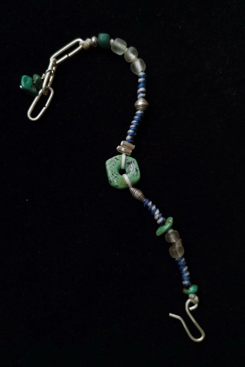 Intreccio Celeste · Bracciale con Corda Intrecciata, Catena in Argento e Turchese Naturale